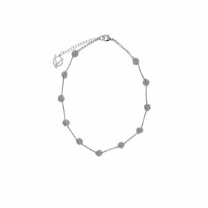 NEW LAVISH BY TRICIA MILANEZE women's dome mini handmade crochet necklace in sil